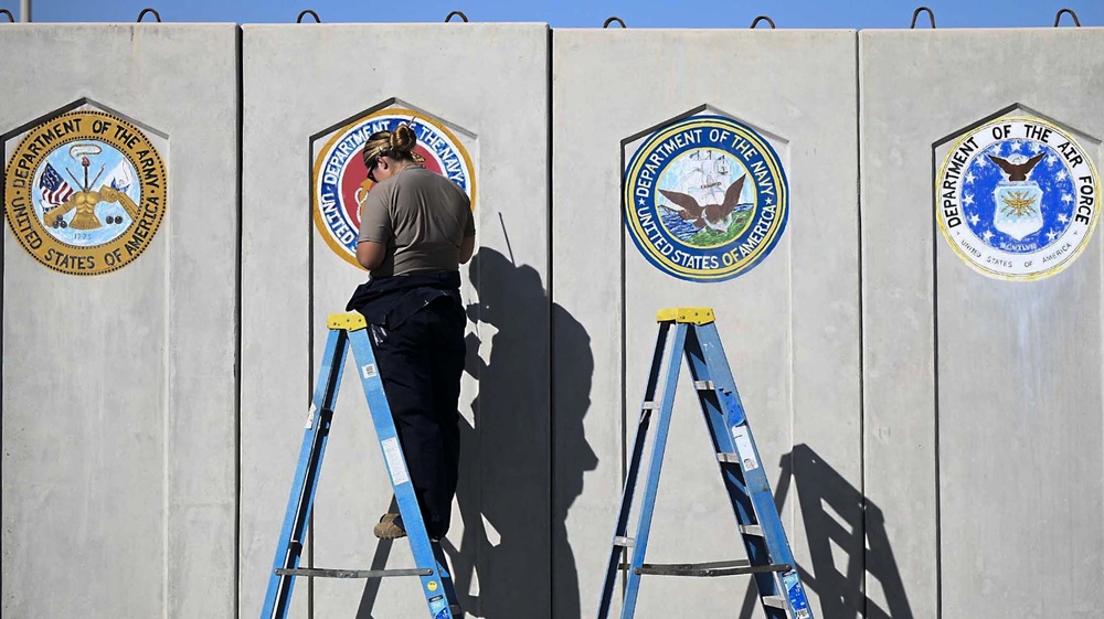 Airmen restore U.S. military branches shields