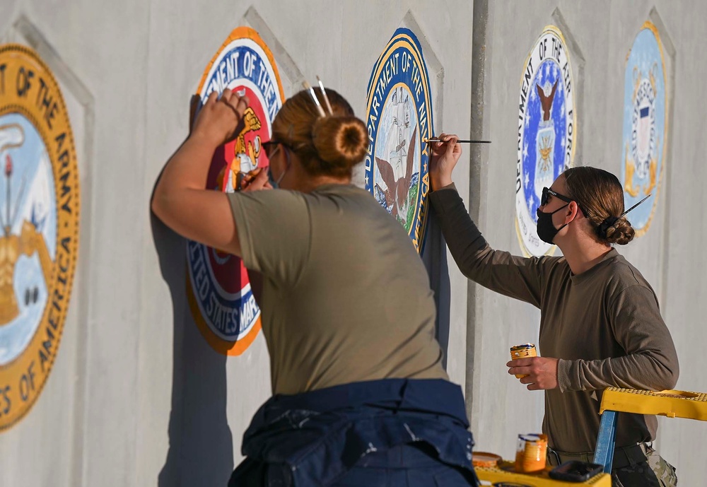 Airmen restore U.S. military branches shields