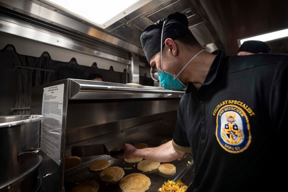 Mitscher Conducts Routine Operations at Sea