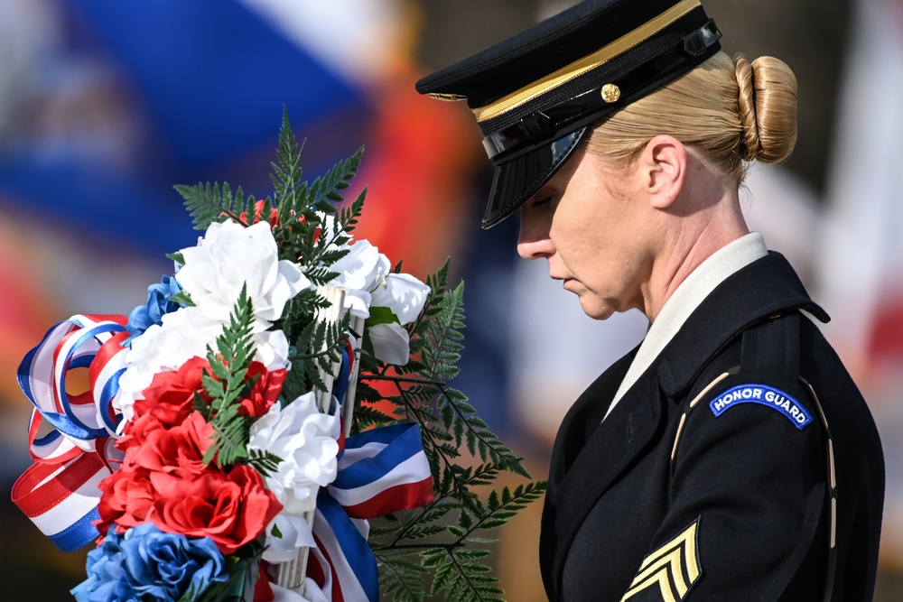 Wreath-laying ceremony rehearsal