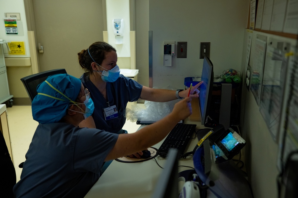 U.S. Air Force medical personnel work alongside Arrowhead Regional Medical Center providers