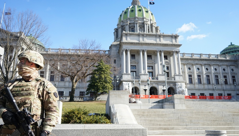 Pa. National Guard helps guard state capitol during inauguration