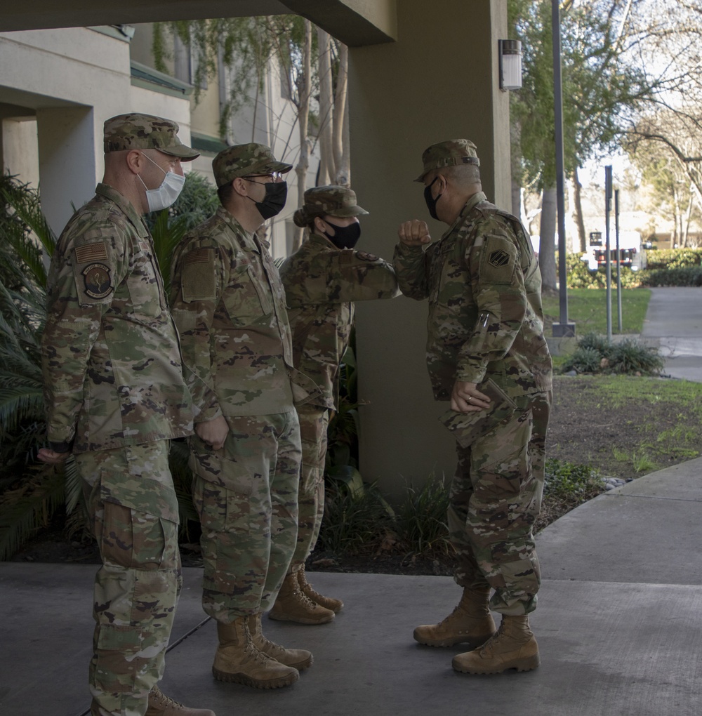 Maj. Gen. Pablo Estrada visits Airmen deployed to California hospitals