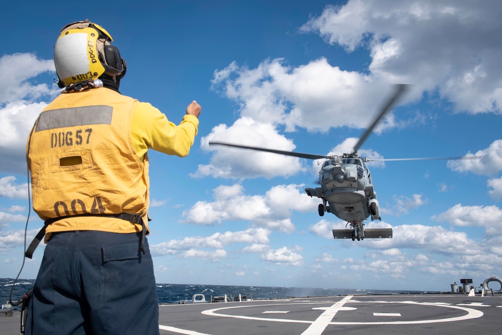 Mitscher Conducts Helo Ops