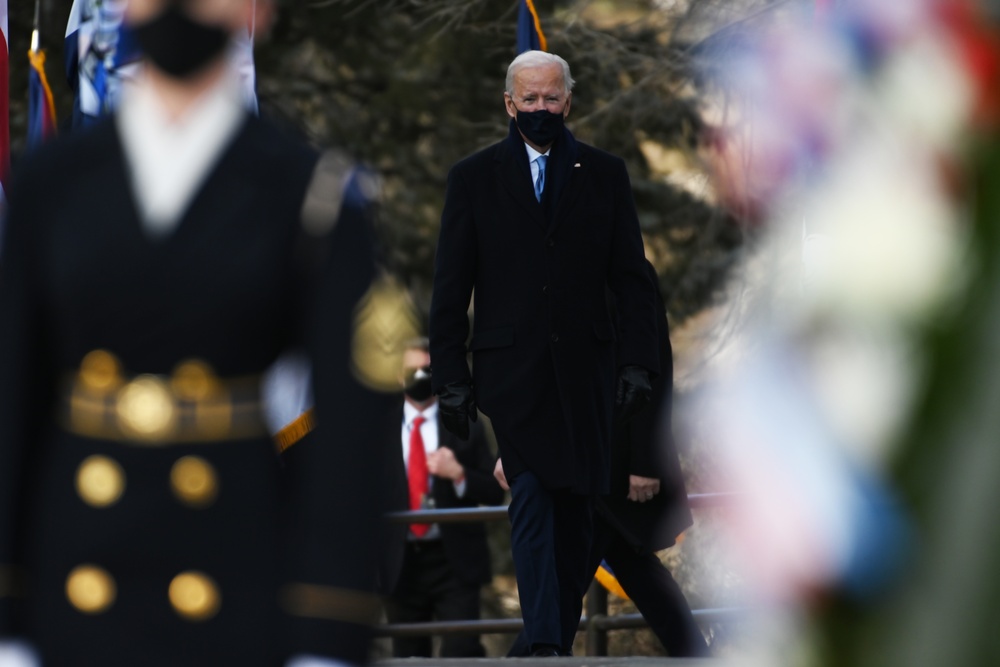 President Biden prepares to lay wreath