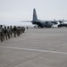Soldiers from the 682nd board a C-130 Hercules at 133rd Airlift Wing to Washington D.C.