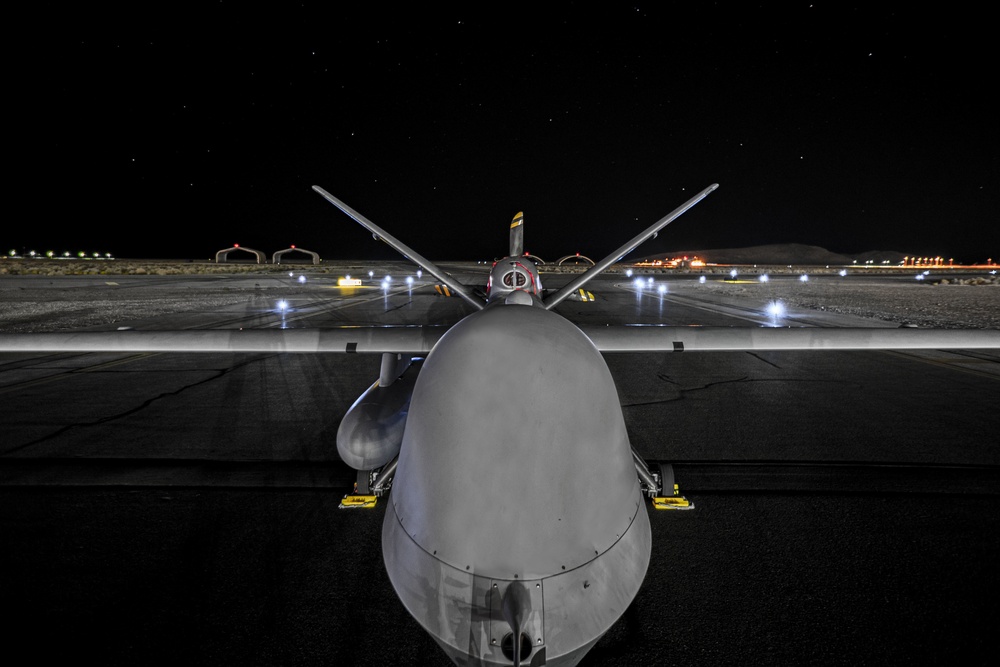 MQ-9 Reaper under starry sky