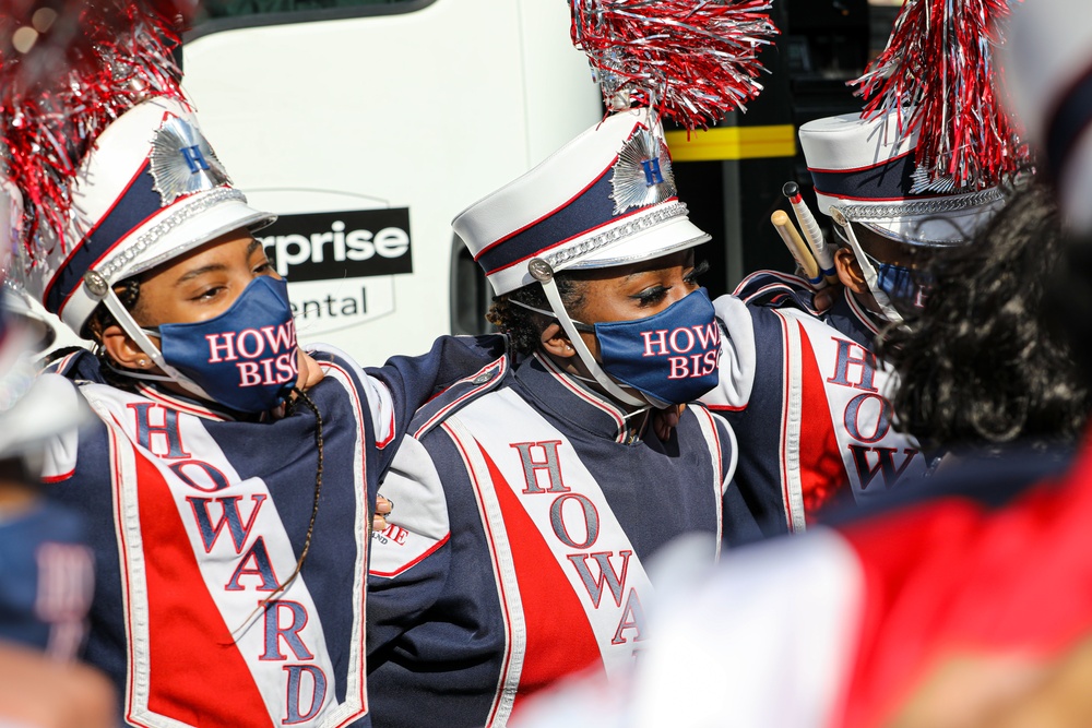 Howard University Marching Band gather together