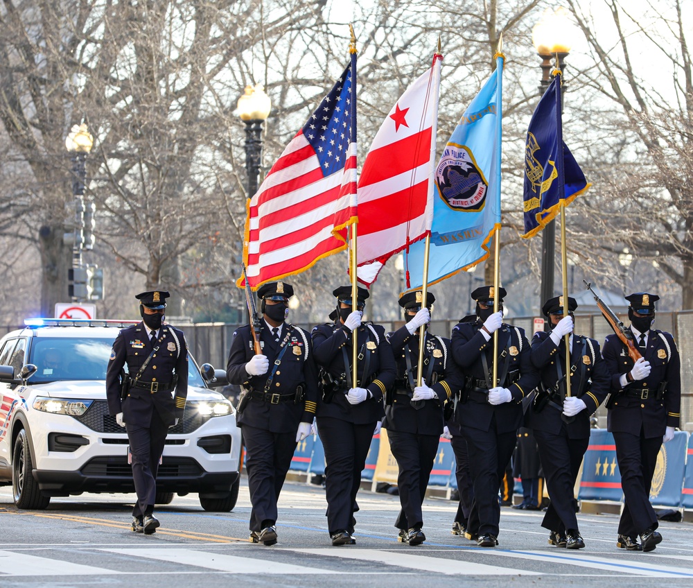 law enforcement march during event