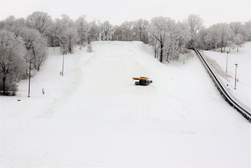 Snow groomer operations at Fort McCoy's Whitetail Ridge Ski Area