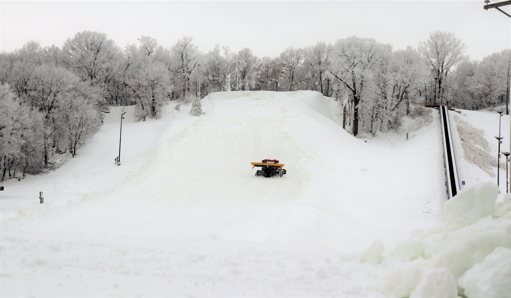 Snow groomer operations at Fort McCoy's Whitetail Ridge Ski Area