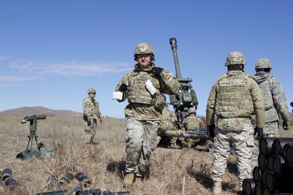 Live fire of the M777 on Fort Sill