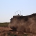 The M142 High Mobility Artillery Rocket System moves into firing position