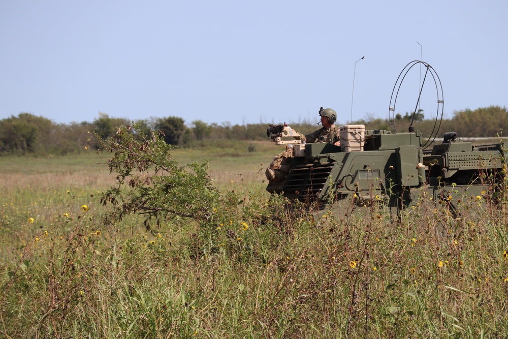 An High Mobility Artillery Rocket System (HIMARS) prepares to move into firing position