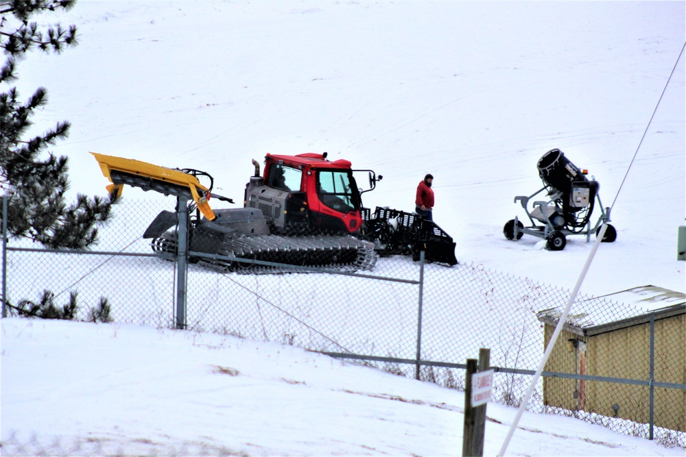 Snow groomer operations at Fort McCoy's Whitetail Ridge Ski Area