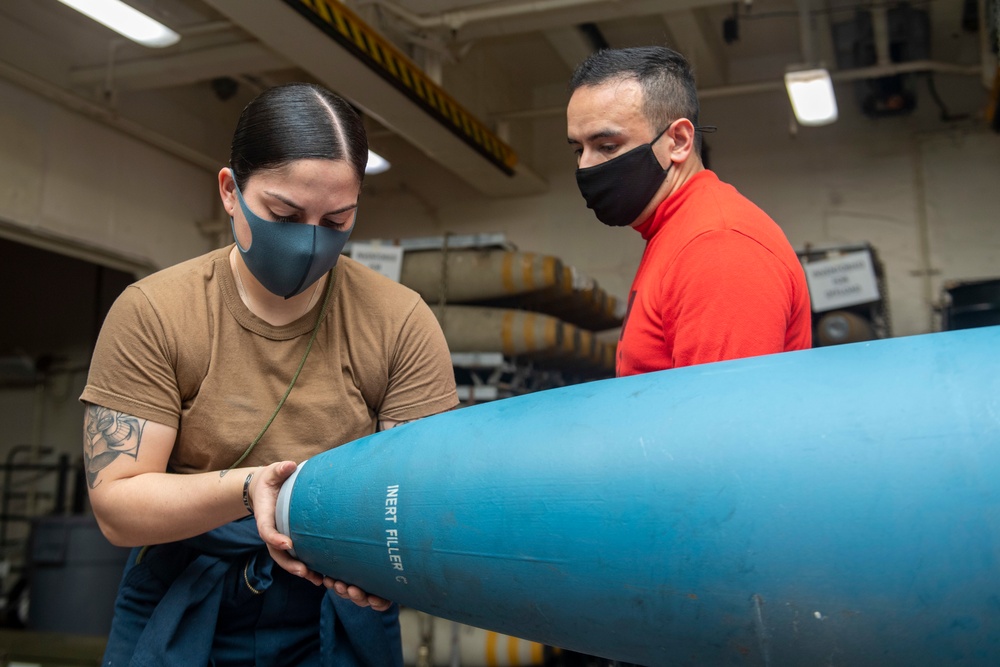 USS America Builds Inert Practice Bombs