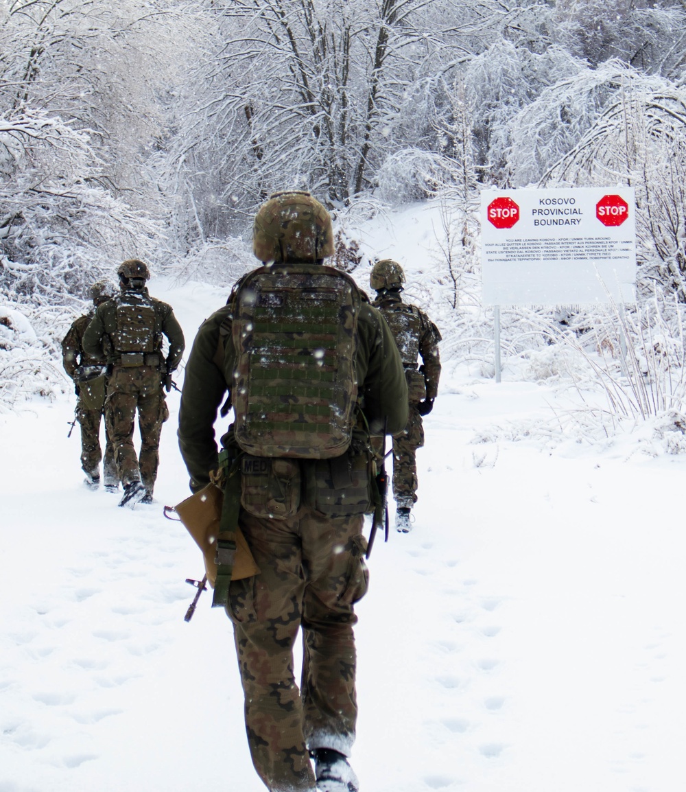 Polish KFOR Soldiers patrol the ABL