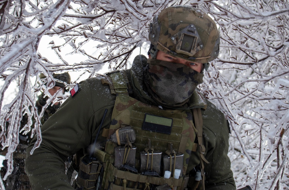 Polish KFOR Soldiers patrol the ABL