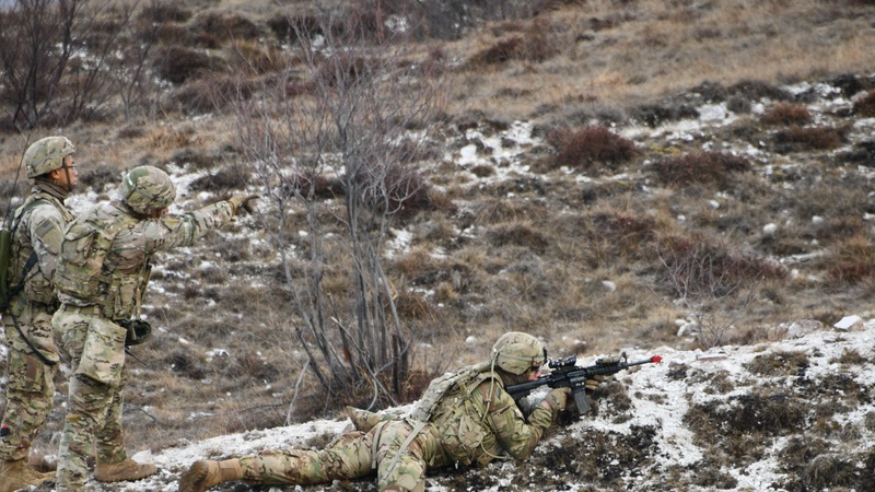 173rd Airborne Brigade,  team live fire dynamic exercise at Rivoli Bianchi range, Venzone, Italy, Jan. 20, 2021, under Covid-19 prevention conditions.