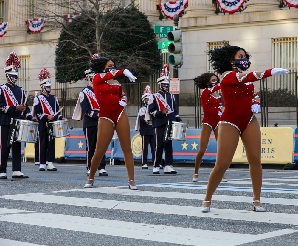Howard University Marching Band march during event