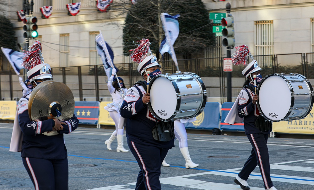 Howard University Marching Band march during event