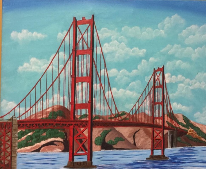 Recovering Soldier transforms blank canvasses into castles, landscapes and a skyscape