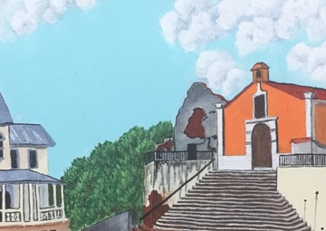 Recovering Soldier transforms blank canvasses into castles, landscapes and a skyscape