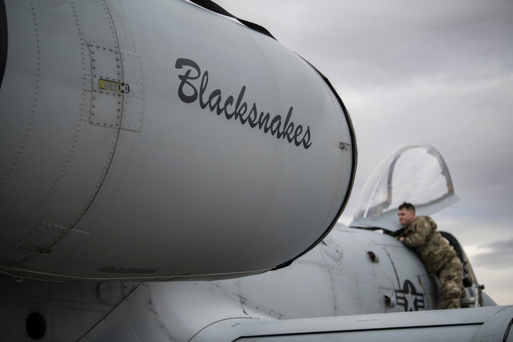 Airman works on A-10C at Red Flag 21-1