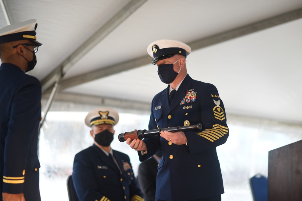 USCGC Charles Moulthrope (WPC 1141) long glass presented