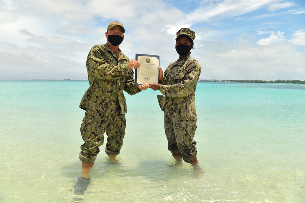 MA2 Sledge Reenlistment Jan. 22, 2021 - Diego Garcia