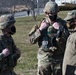 Battalion Command of the 682nd Engineeer Battalion, MN National Guard, speak with a soldier from the 850th Horizontal Engineer Company.