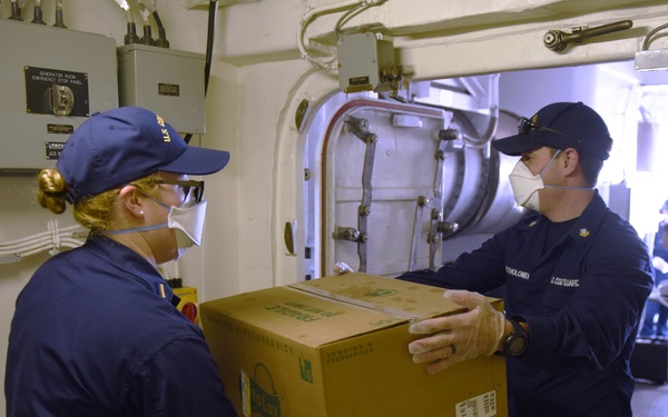 Loading stores on USCGC Stone (WMSL 758)