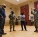 U.S. Army Maj. Gen. William J. Walker, commanding general, District of Columbia National Guard, talks with Christopher C. Miller, the acting secretary of defense, and others, at the District of Columbia Armory in Washington, D.C., Jan. 16, 2021