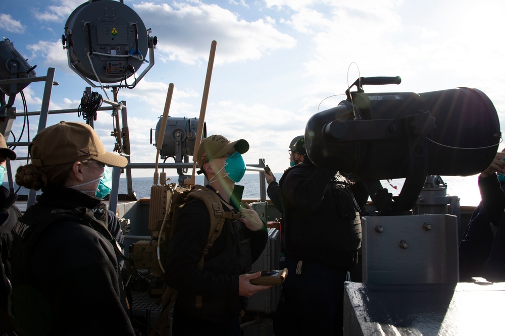 Mitscher Conducts Exercises With USS Monterey and USS Mahan