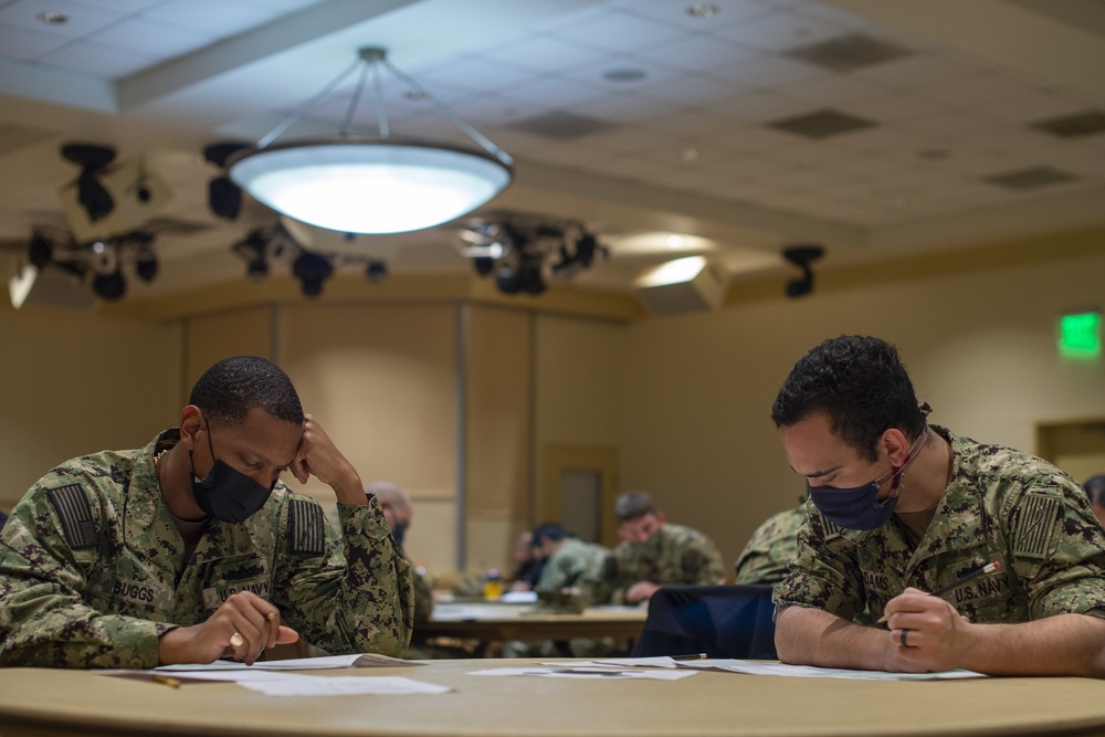 Sailors take the advancement exam