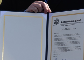 Pennsylvania Congressmen recognize Guard members while on duty to protect the Capitol