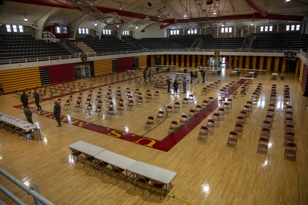 MCIEAST-MCB Camp Lejeune prepares Goettge Field House for II Marine Expeditionary Force COVID-19 vaccinations