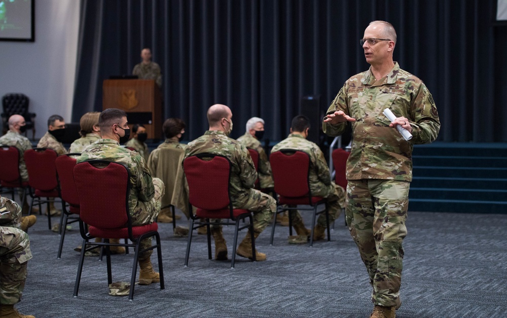 Command team hosts All-Call for Mighty Eighth/J-GSOC Airmen