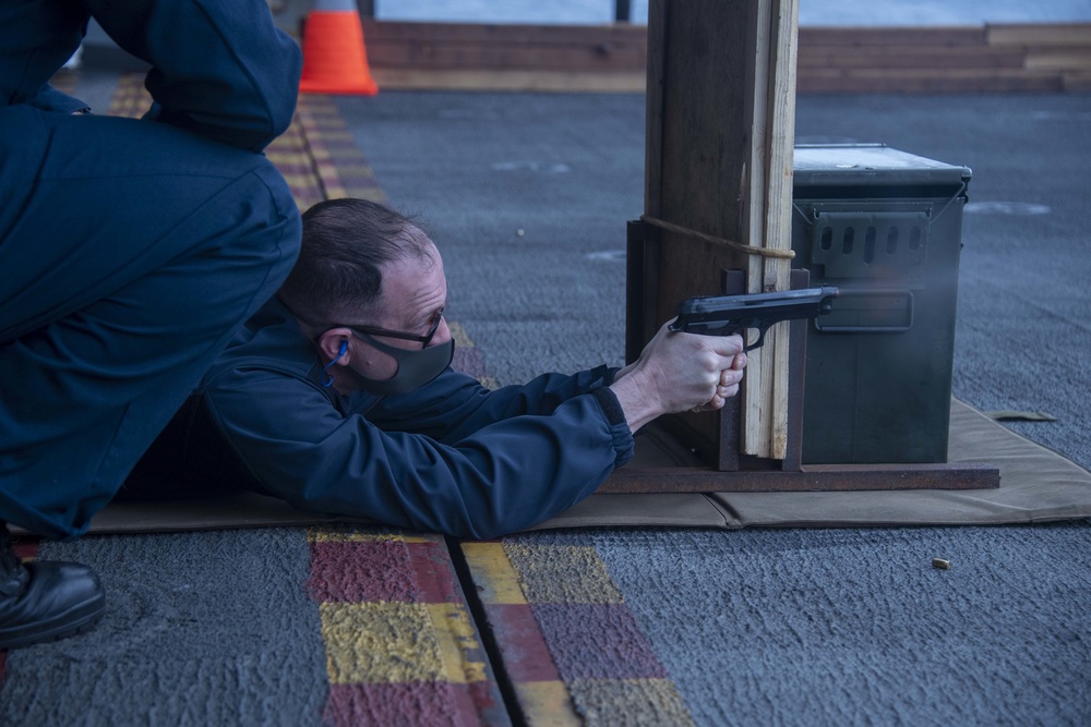 USS America (LHA 6) Sailors conduct Live Fire Qualifications