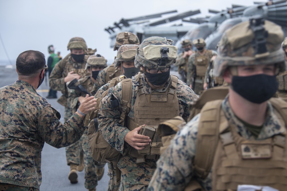 Marines Train aboard USS America (LHA 6)