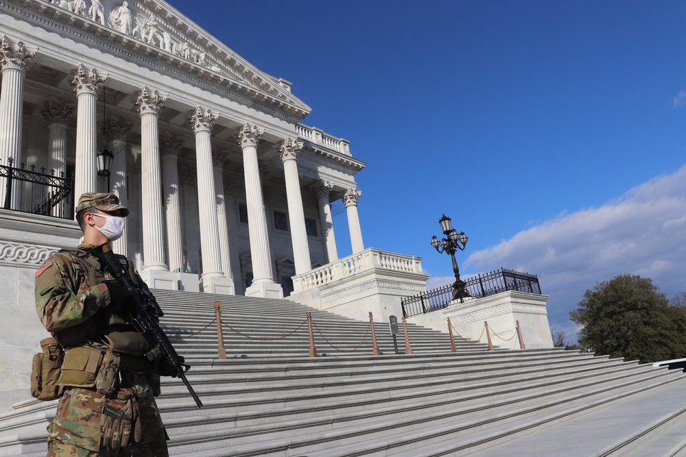 Infantry Companies Stand Guard at U.S. Capitol Building