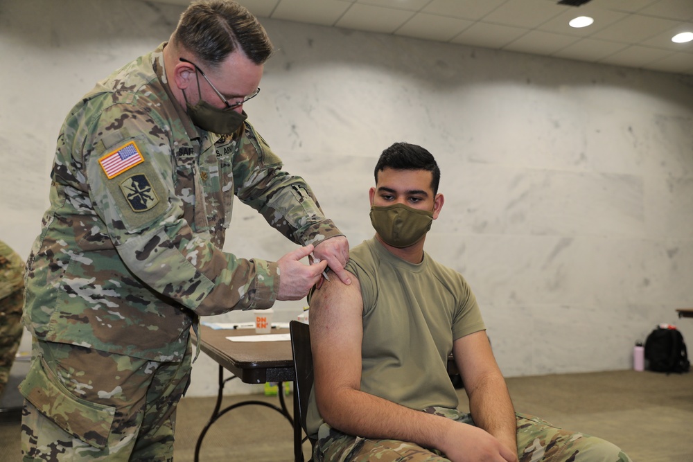 MDNG Medical Detachment Administers COVID-19 Vaccine Inside Senate Building