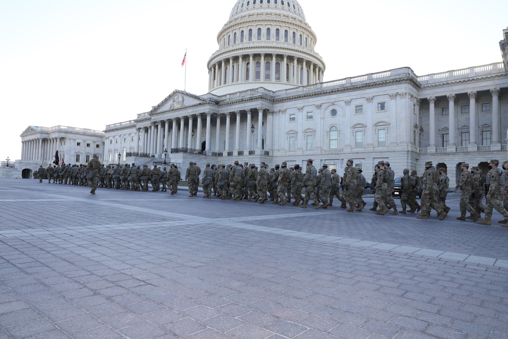 1st Battalion, 175th Infantry Regiment March to U.S. Capitol Building for Group Photo