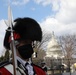 Members of the United States Joint Forces Color Guard stand in formation before the start of the 59th Presidential Inauguration parade.