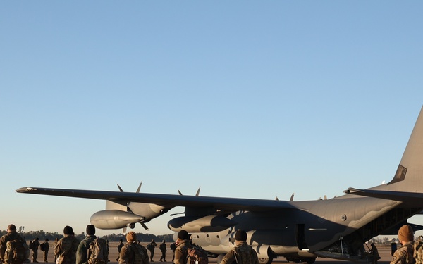 Soldiers depart JFTB Los Alamitos to provide civil support for Inauguration Day