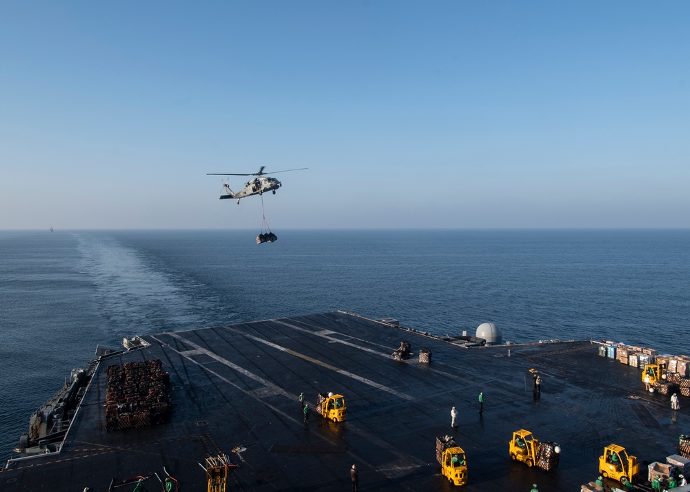 USS Nimitz Conducts A VertRep