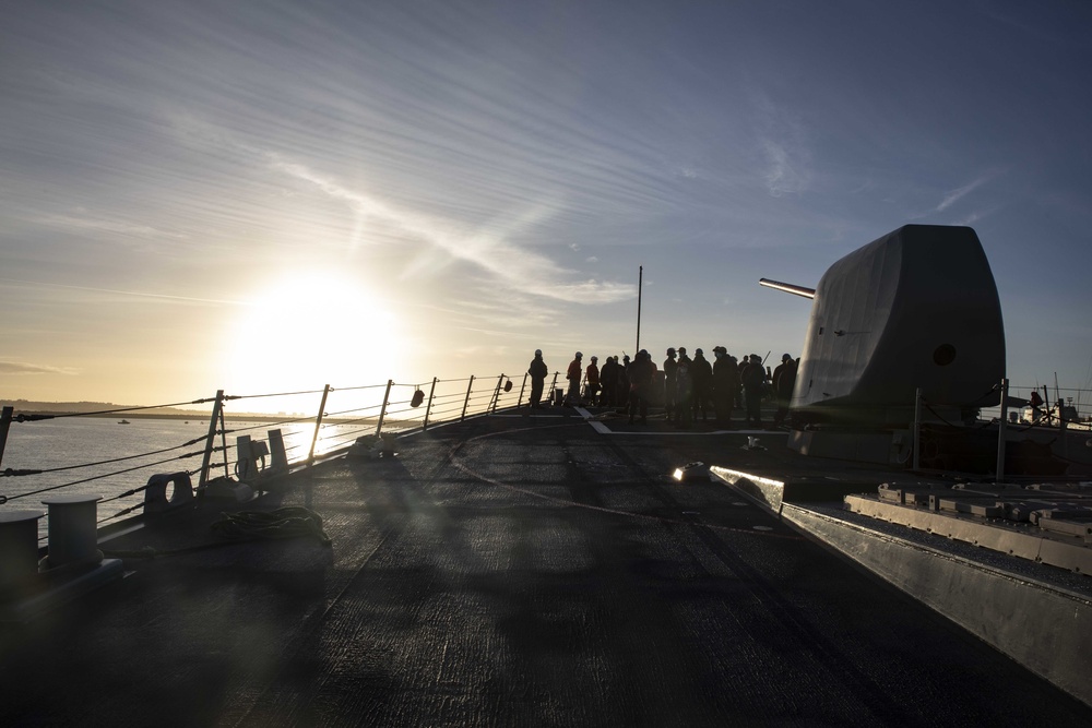 USS Porter Departs Rota, Spain