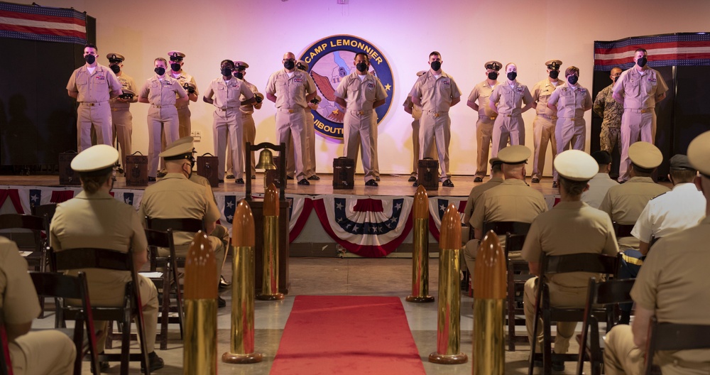 CAMP LEMONNIER’S NEW CHIEFS PINNED IN NAVY TRADITION