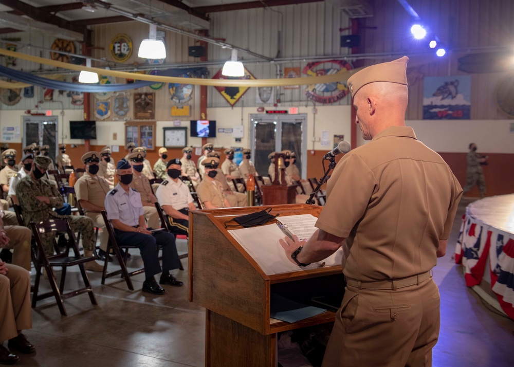 Camp Lemonnier's New Chiefs Pinned in Navy Tradition