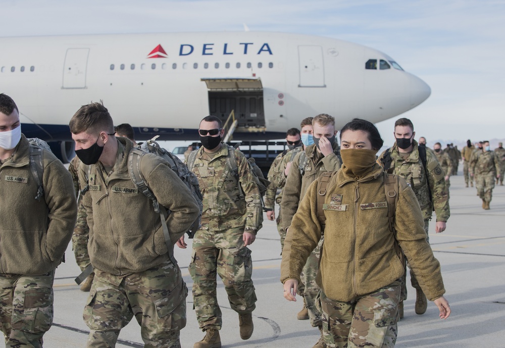 Idaho National Guard Personnel Return from Washington, D.C.After 59th Presidential Inauguration